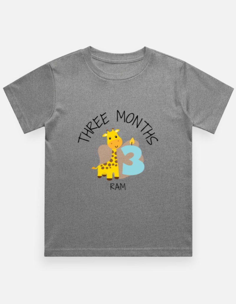 Baby 3 Month Milestone T-Shirt - Personalized Monthly Tee – Custom from Glamlittles