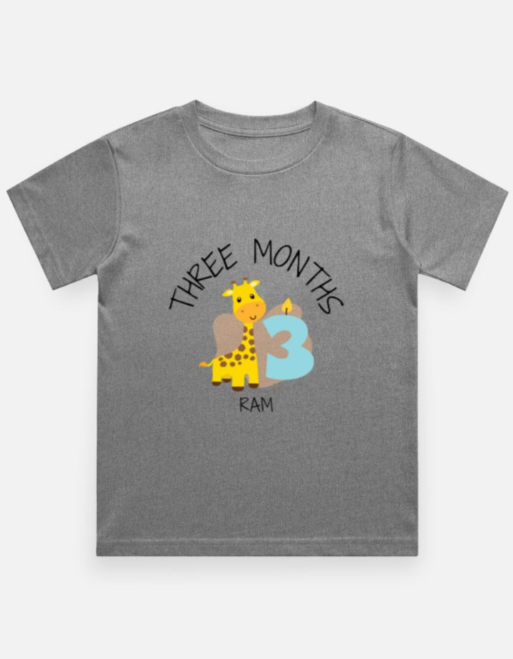 Baby 3 Month Milestone T-Shirt - Personalized Monthly Tee – Custom from Glamlittles