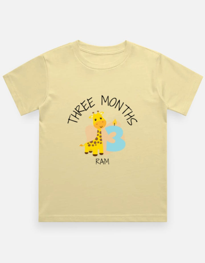 Baby 3 Month Milestone T-Shirt - Personalized Monthly Tee – Custom from Glamlittles