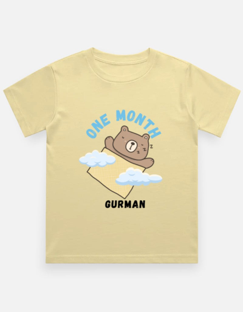 Baby 1 Month Milestone T-Shirt - Personalized First Month Tee – Custom from Glamlittles