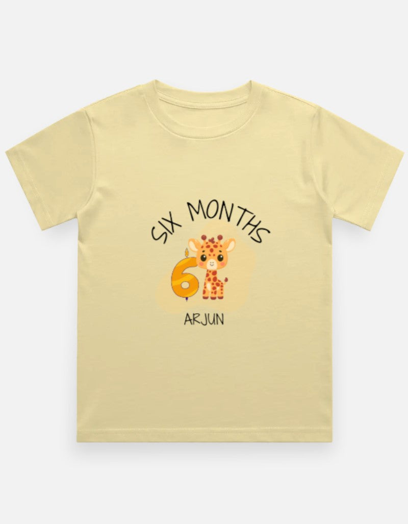 Baby 6 Month Milestone T-Shirt - Half Birthday Personalized – Custom from Glamlittles