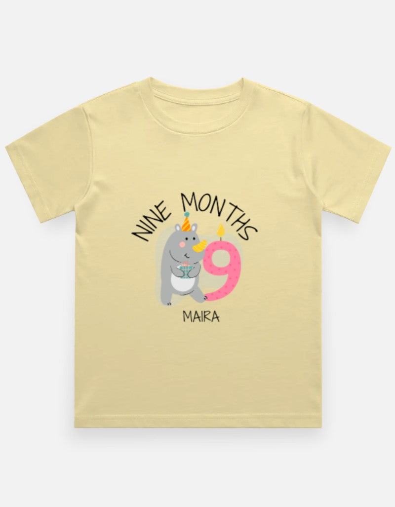 Baby 9 Month Milestone T-Shirt - Personalized Keepsake Top – Custom from Glamlittles