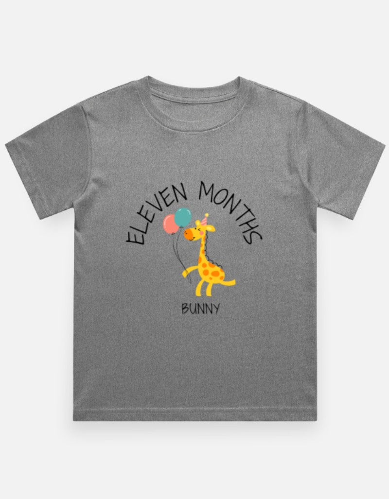 Baby 11 Month Milestone T-Shirt - Personalized Pre-Birthday – Custom from Glamlittles