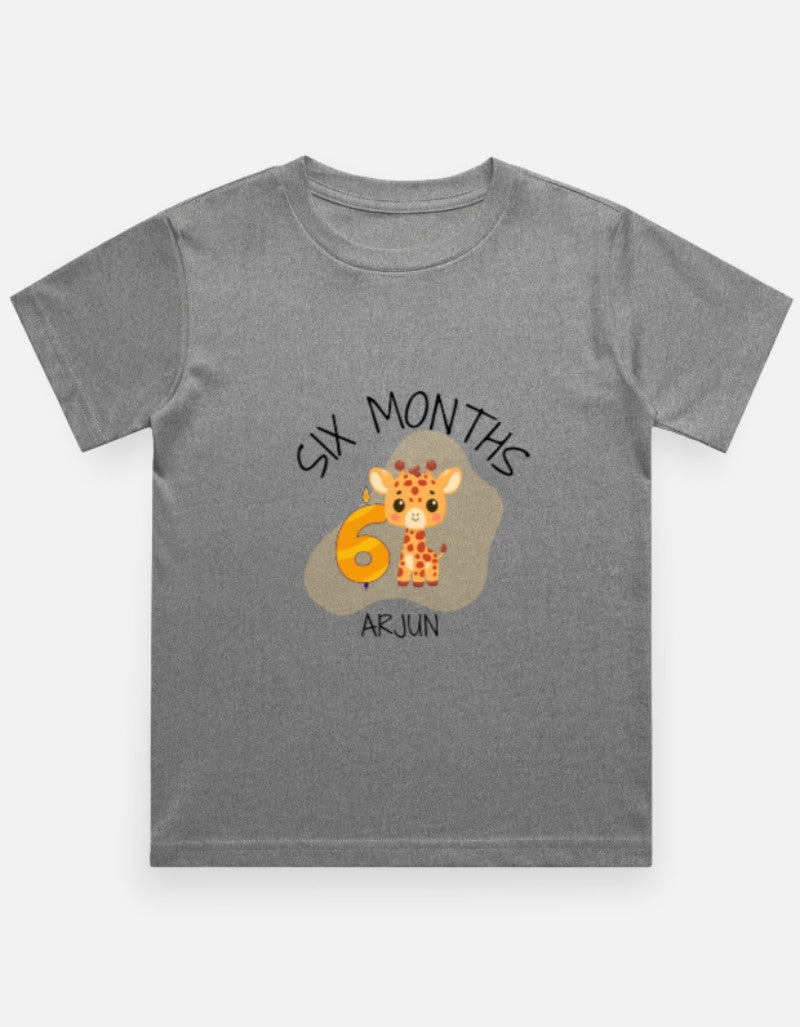 Baby 6 Month Milestone T-Shirt - Half Birthday Personalized – Custom from Glamlittles