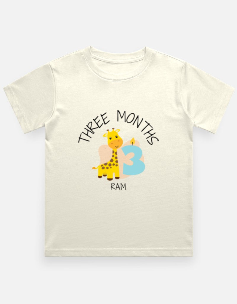 Baby 3 Month Milestone T-Shirt - Personalized Monthly Tee – Custom from Glamlittles
