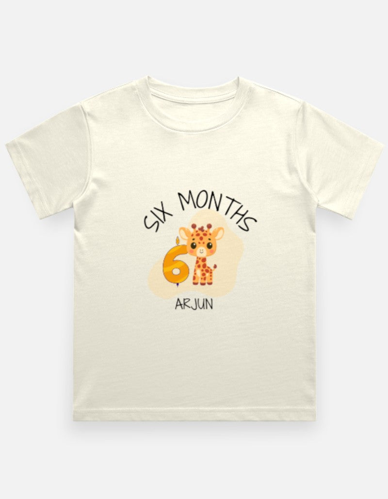 Baby 6 Month Milestone T-Shirt - Half Birthday Personalized – Custom from Glamlittles