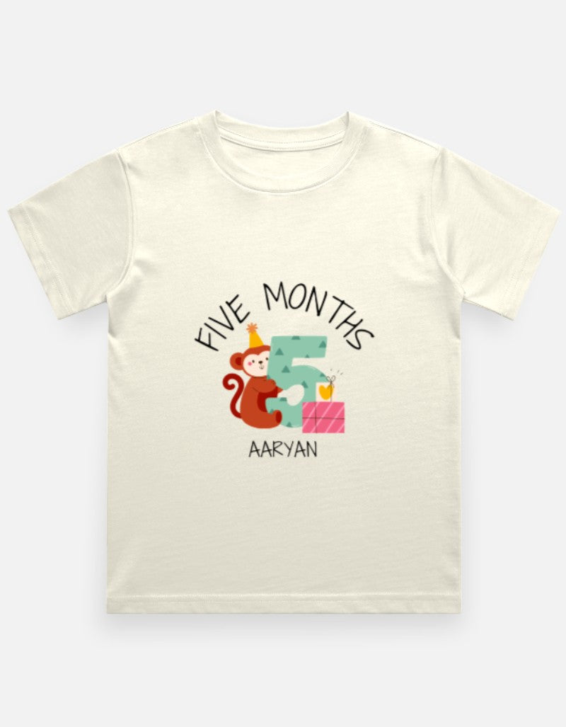 Baby 5 Month Milestone T-Shirt - Personalized Growth Tee – Custom from Glamlittles