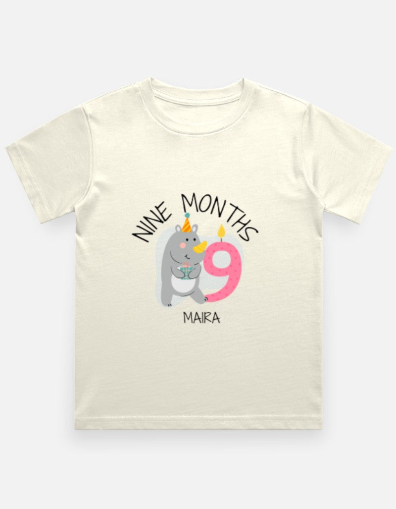 Baby 9 Month Milestone T-Shirt - Personalized Keepsake Top – Custom from Glamlittles