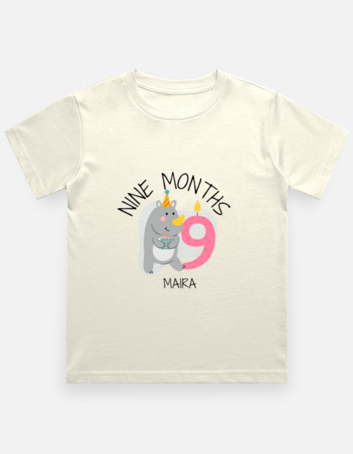 Baby 9 Month Milestone T-Shirt - Personalized Keepsake Top – Custom from Glamlittles