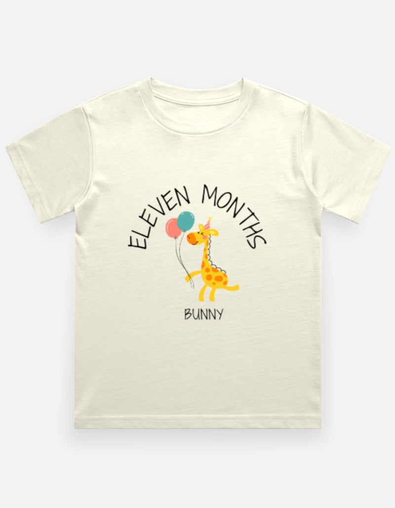 Baby 11 Month Milestone T-Shirt - Personalized Pre-Birthday – Custom from Glamlittles