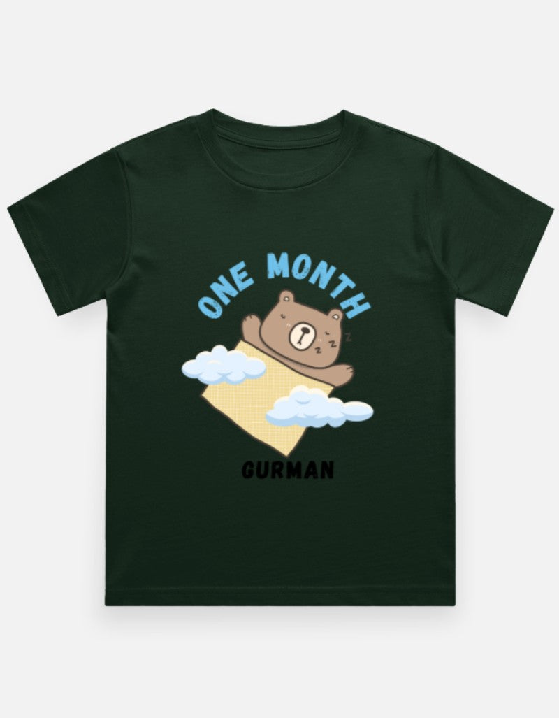 Baby 1 Month Milestone T-Shirt - Personalized First Month Tee – Custom from Glamlittles