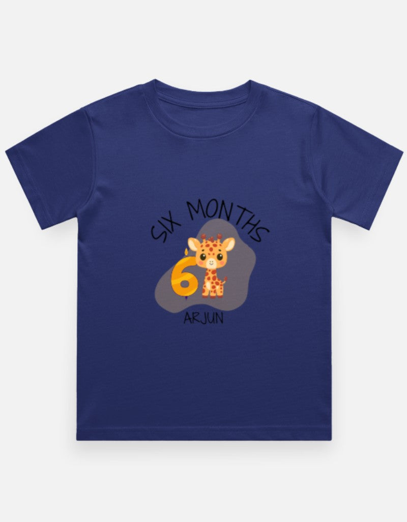 Baby 6 Month Milestone T-Shirt - Half Birthday Personalized – Custom from Glamlittles