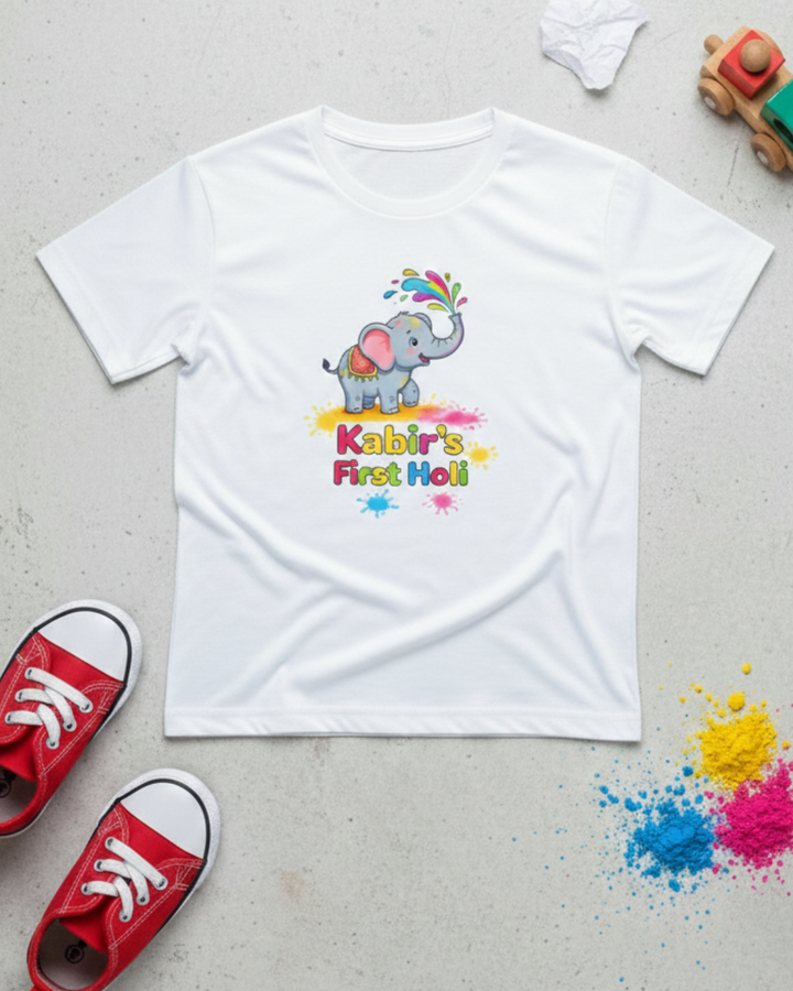 My First Holi Kids T-Shirt | Custom Name Holi Tee