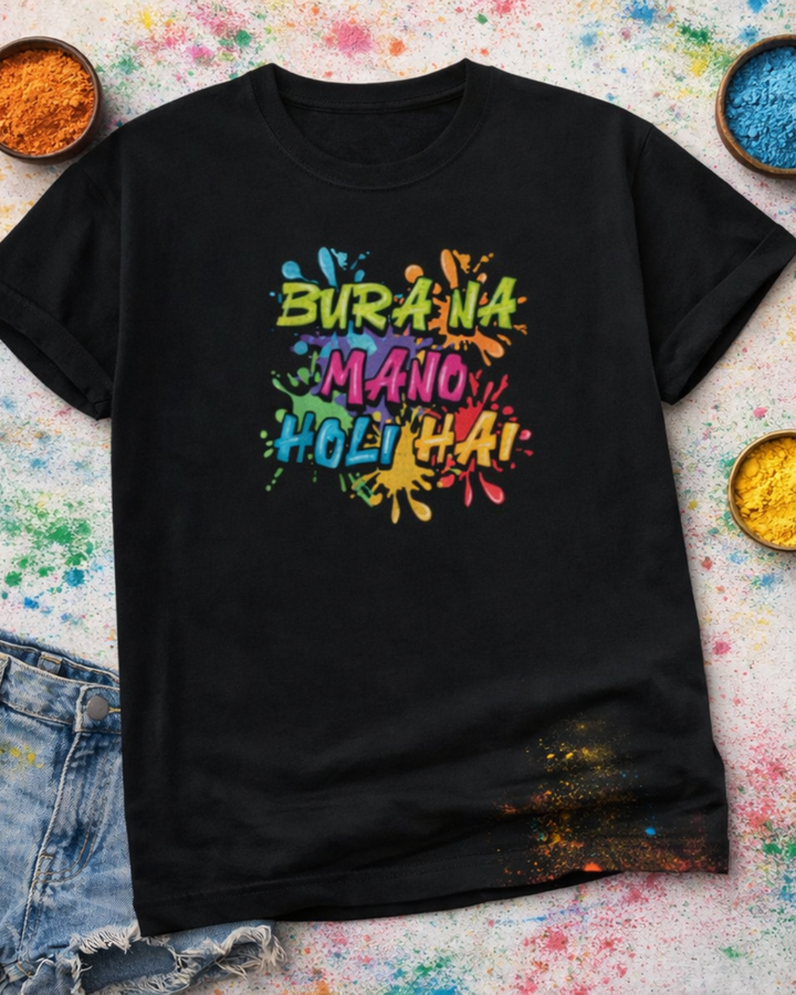 Bura Na Mano Holi Hai T-Shirt | Color Splash Holi Tee
