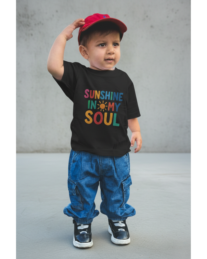 Sunshine in My Soul Kids T-Shirt | Colorful Positive Vibes Tee