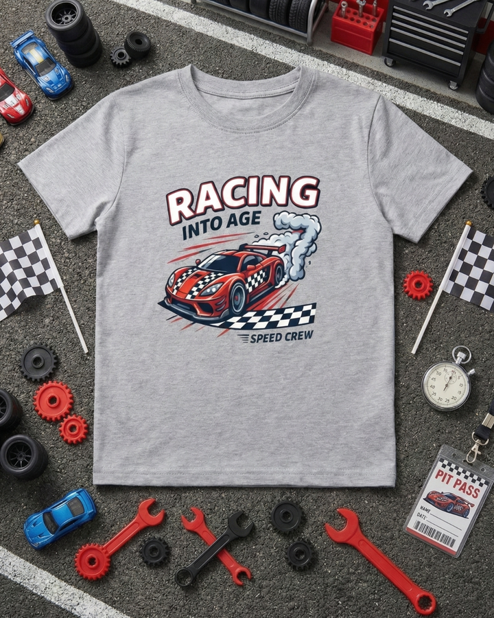 Racing Speed Crew Kids T-Shirt | Cool Race Car Tee 🏎️