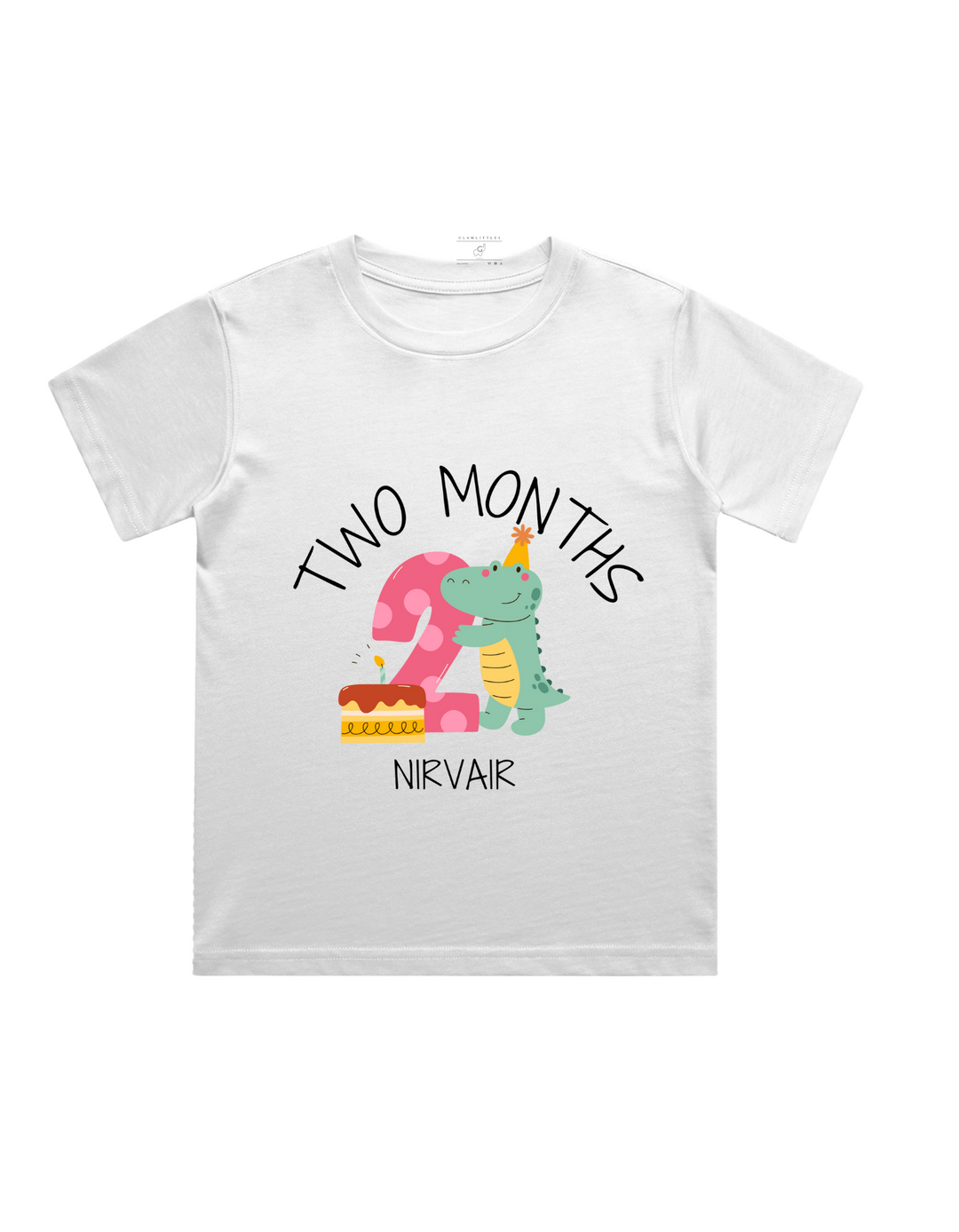 Two Month Milestone Baby T-Shirt – Custom from Glamlittles