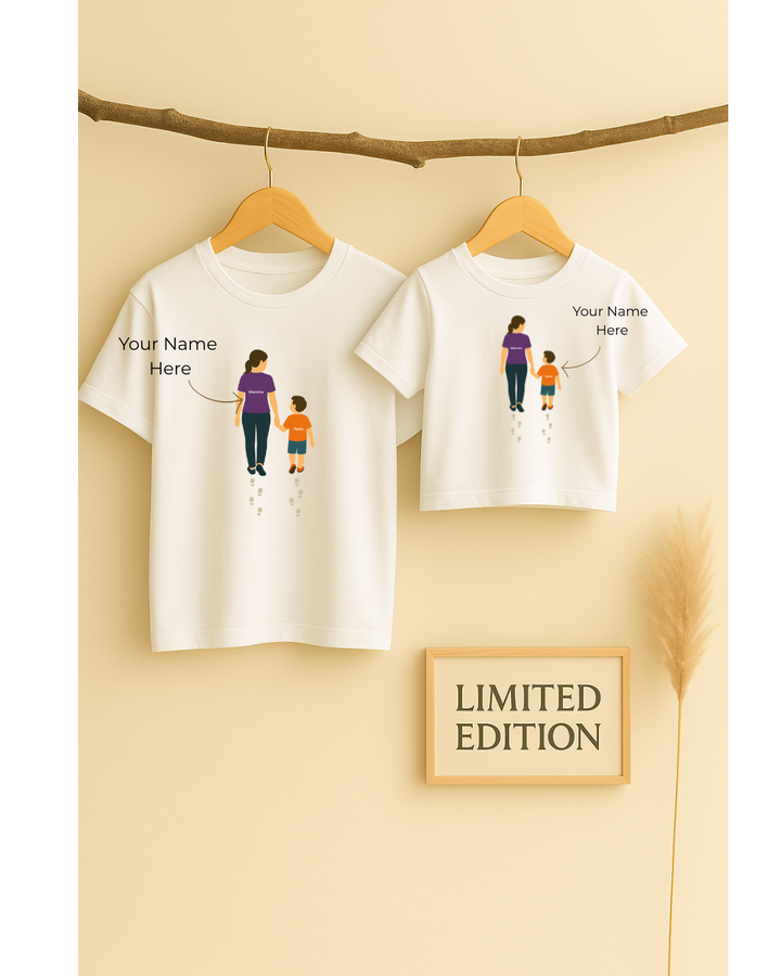 Personalized Mom and Child Matching T-Shirt Set – Custom Name Design