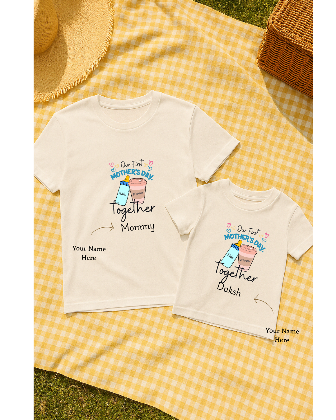 Our First Mother’s Day Together – Matching Mom & Baby T-Shirt Set – Custom from Glamlittles