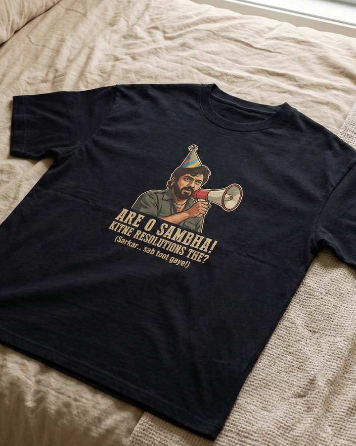 Are O Sambha New Year T-Shirt | Funny Resolution Desi Meme Tee