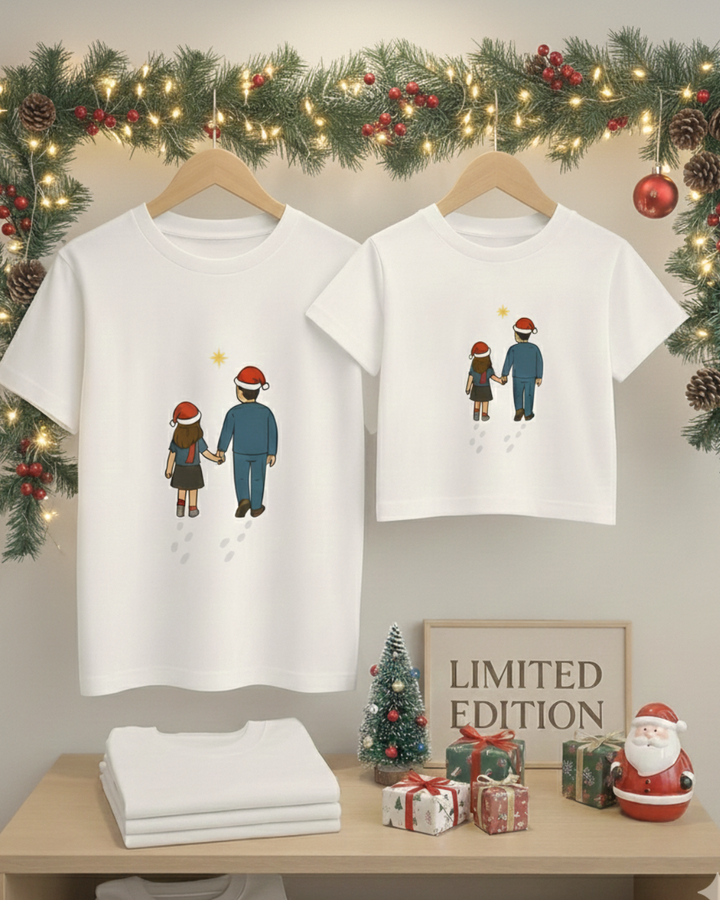 Viral Dad & Daughter Christmas Matching Tees – Cute Holiday Duo Set