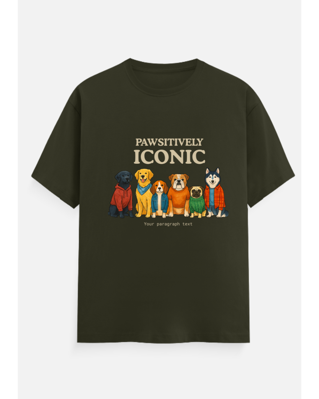 Pawsitively Iconic™ Personalized Dog Crew T-Shirt – Custom from Glamlittles