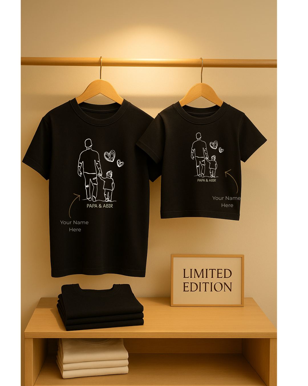 Daddy & Me Custom T-Shirt – Papa & Son Walking Silhouette – Custom from Glamlittles