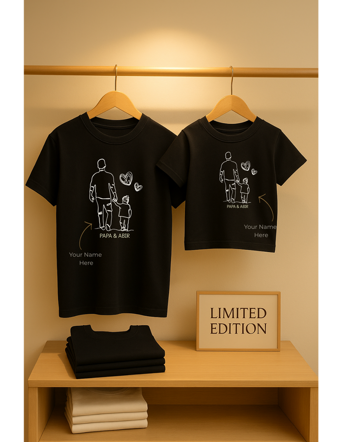Daddy & Me Custom T-Shirt – Papa & Son Walking Silhouette – Custom from Glamlittles