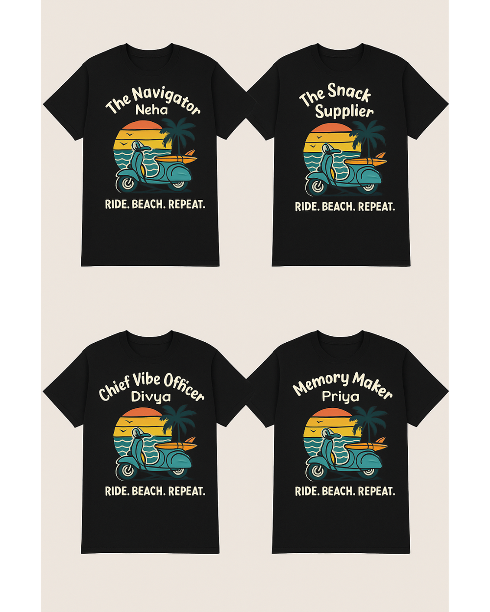 Custom Bestie Beach T-Shirt – Personalized Design for Friends – Custom from Glamlittles