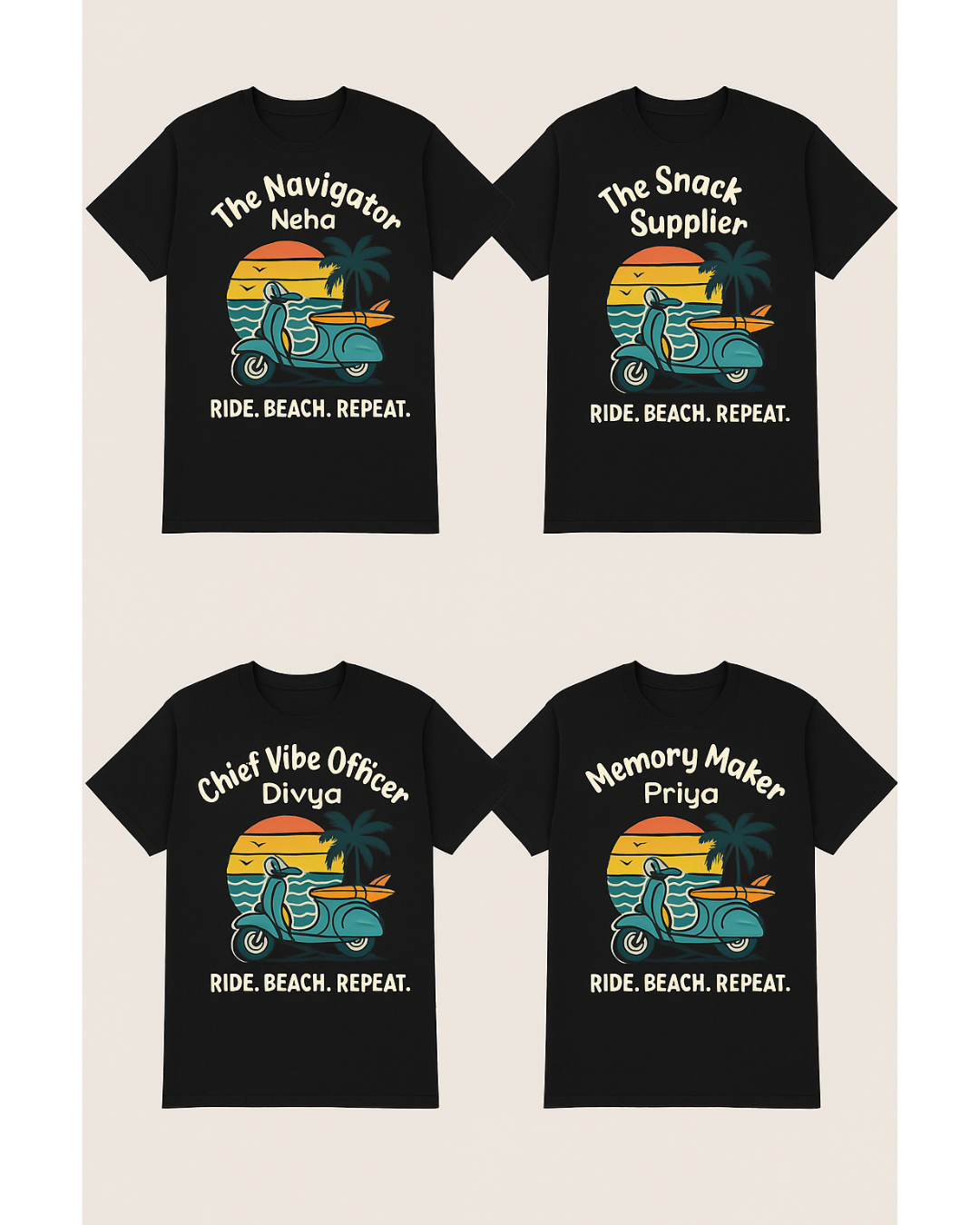 Custom Bestie Beach T-Shirt – Personalized Design for Friends – Custom from Glamlittles