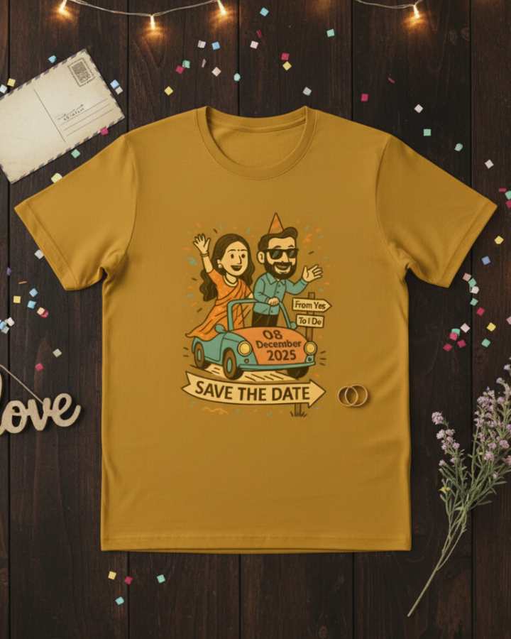 Save the Date Couple T-Shirts | Personalized Wedding Announcement