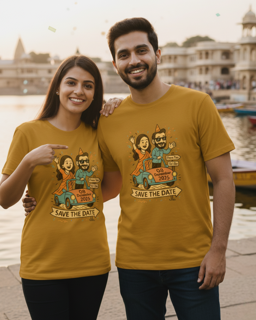 Save the Date Couple T-Shirts | Personalized Wedding Announcement