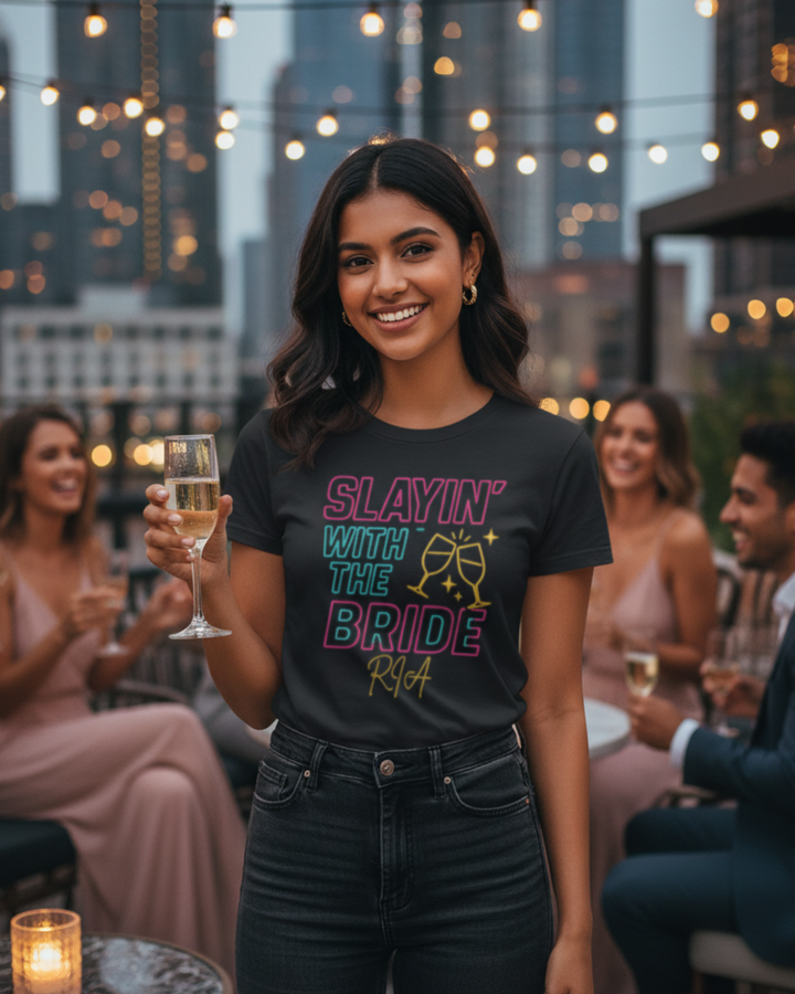 Slayin’ with the Bride Squad T-Shirt | Personalized with Squad Names
