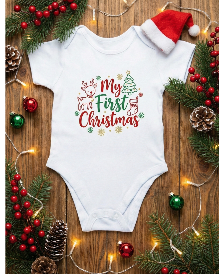 My First Christmas Baby Onesie – Cute Holiday Bodysuit for Babies