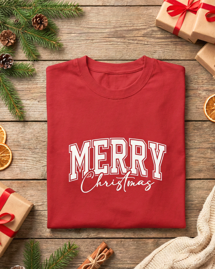 Minimalist Merry Christmas Tee – Classic Holiday Shirt